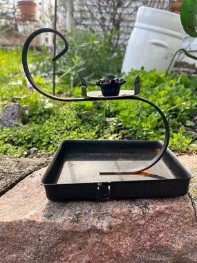 Black Metal Scroll Candle Holder